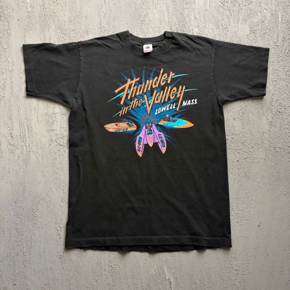 Vintage Thunder in the Valley Shirt Large Black 1990s Lowell Mass